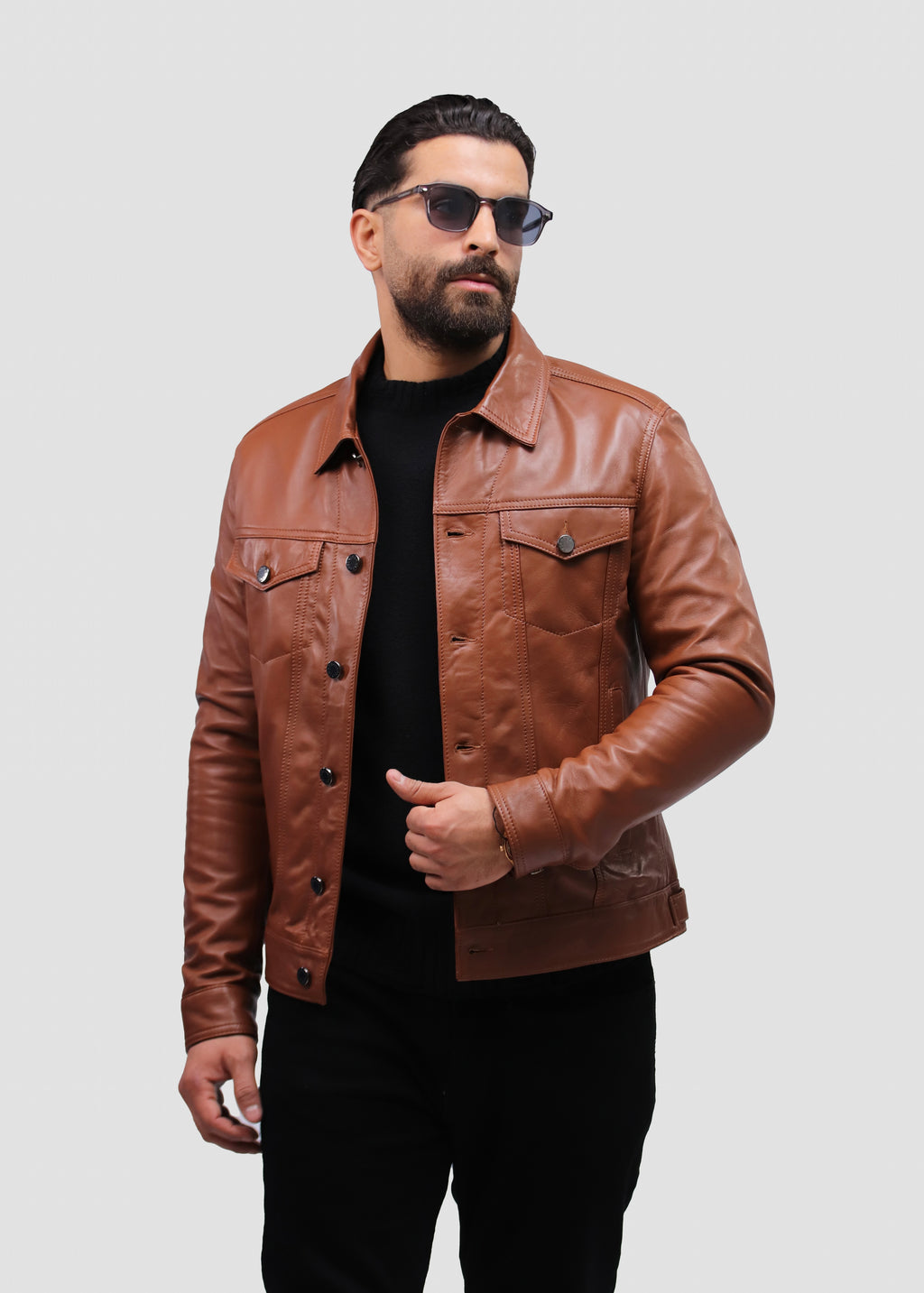 Veste en Cuir grasador Regular Fit  ɴ𝓸𝓾𝓿𝓮𝓵𝓵𝓮 𝓬𝓸𝓵𝓵𝓮𝓬𝓽𝓲𝓸𝓷