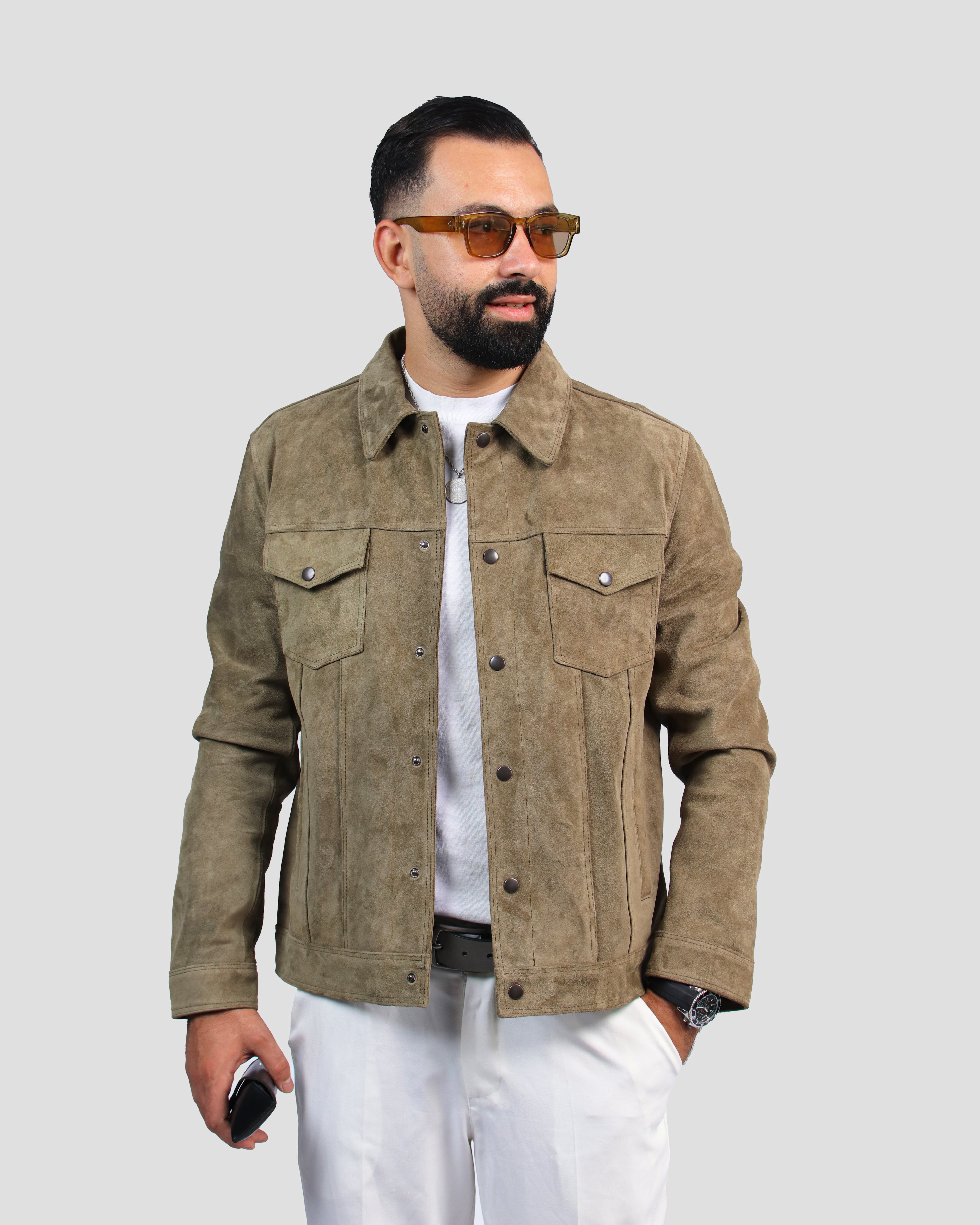 Veste en Daim Regular Fit