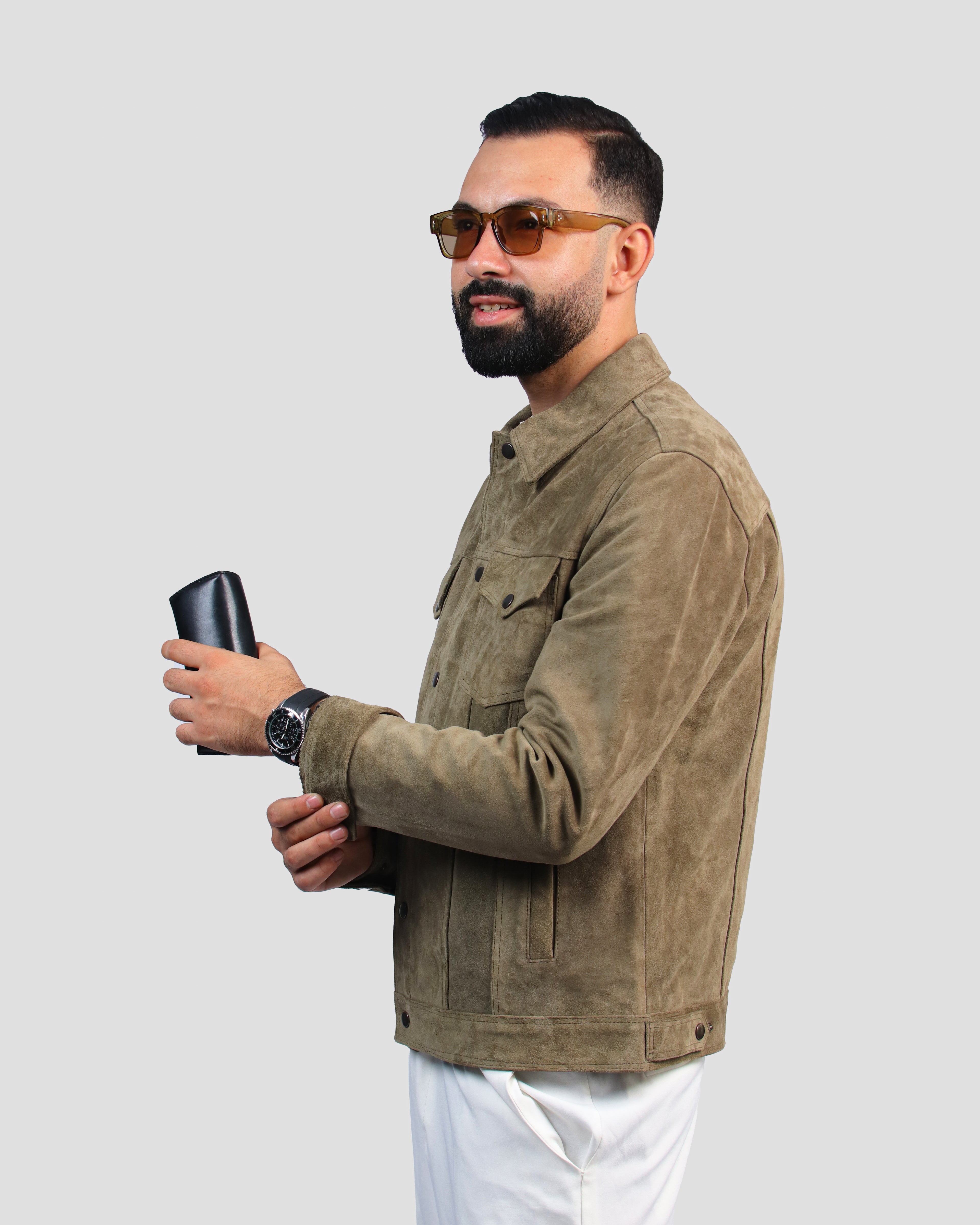 Veste en Daim Regular Fit