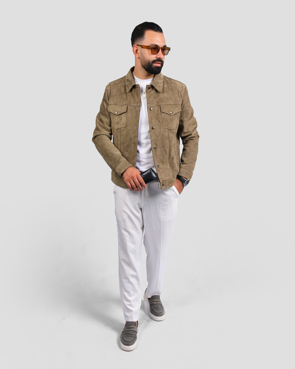 Veste en Daim Regular Fit