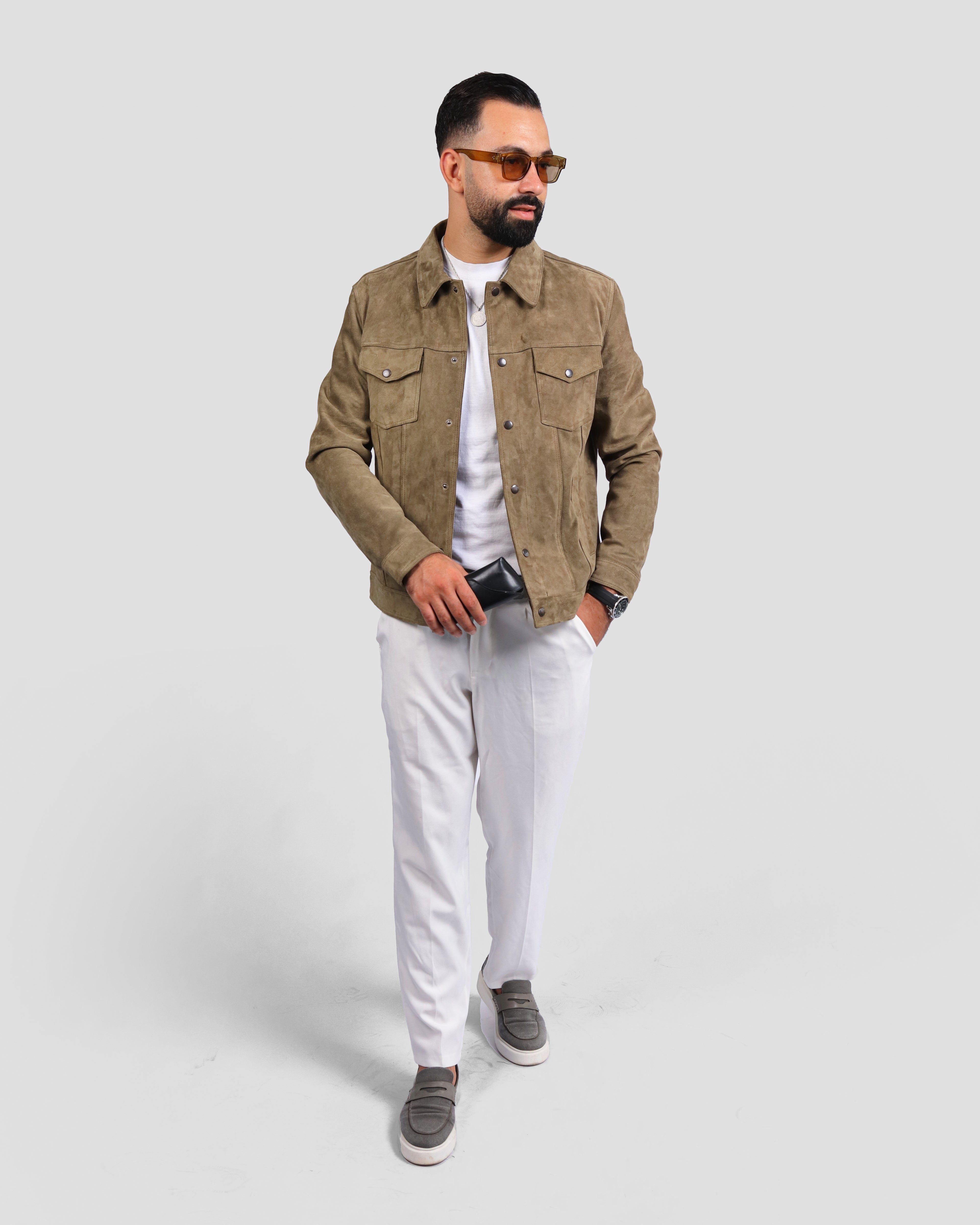 Veste en Daim Regular Fit