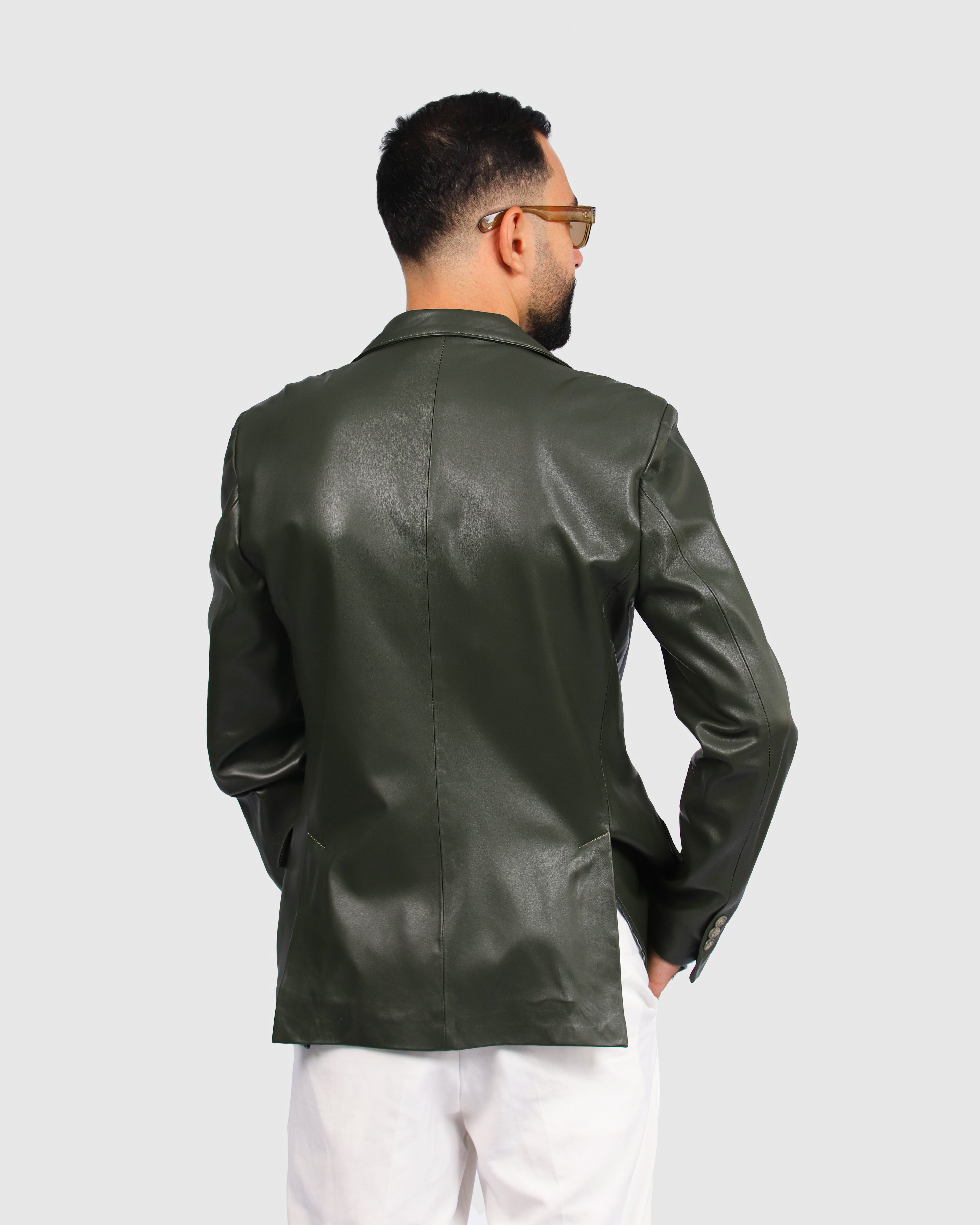 Veste vert en cuir