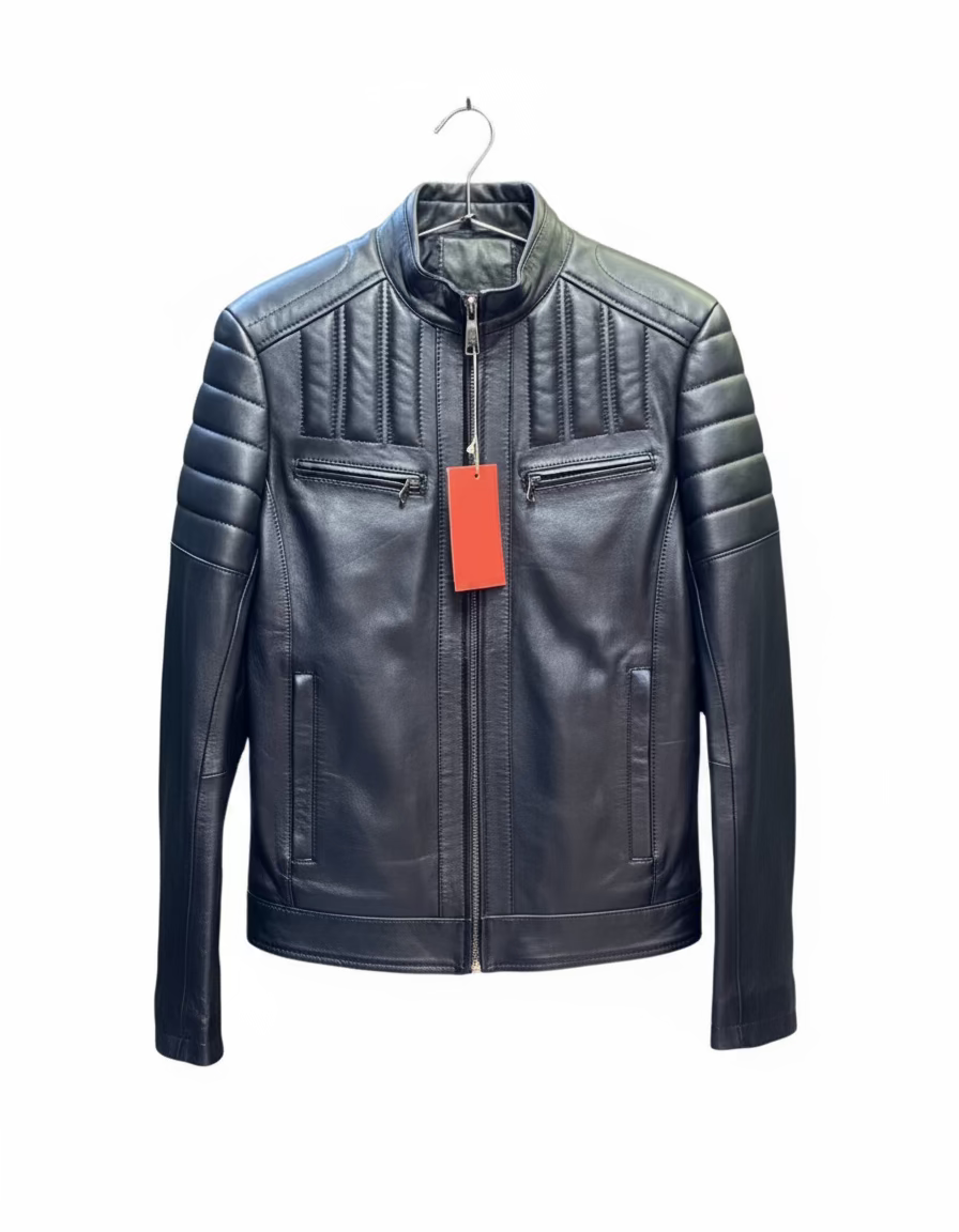 Jacket noir en Cuir Véritable