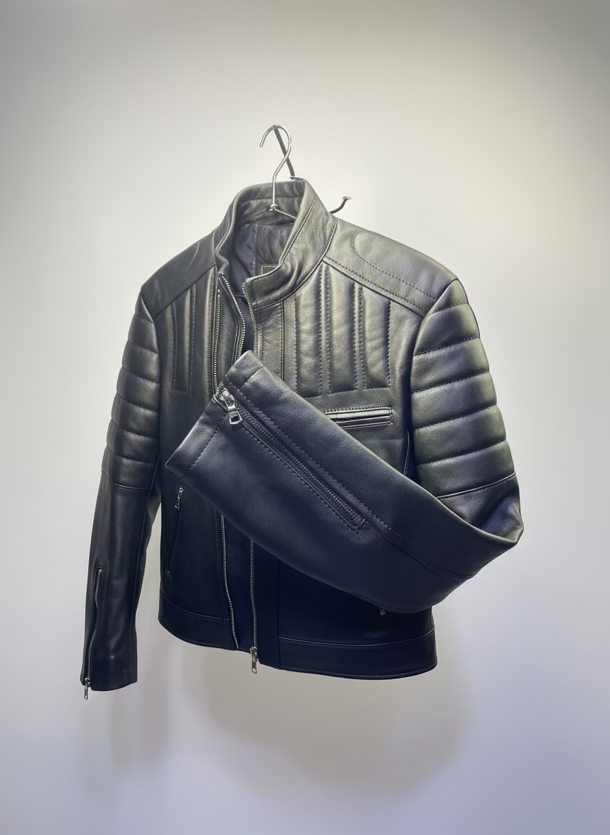 Jacket noir en Cuir Véritable