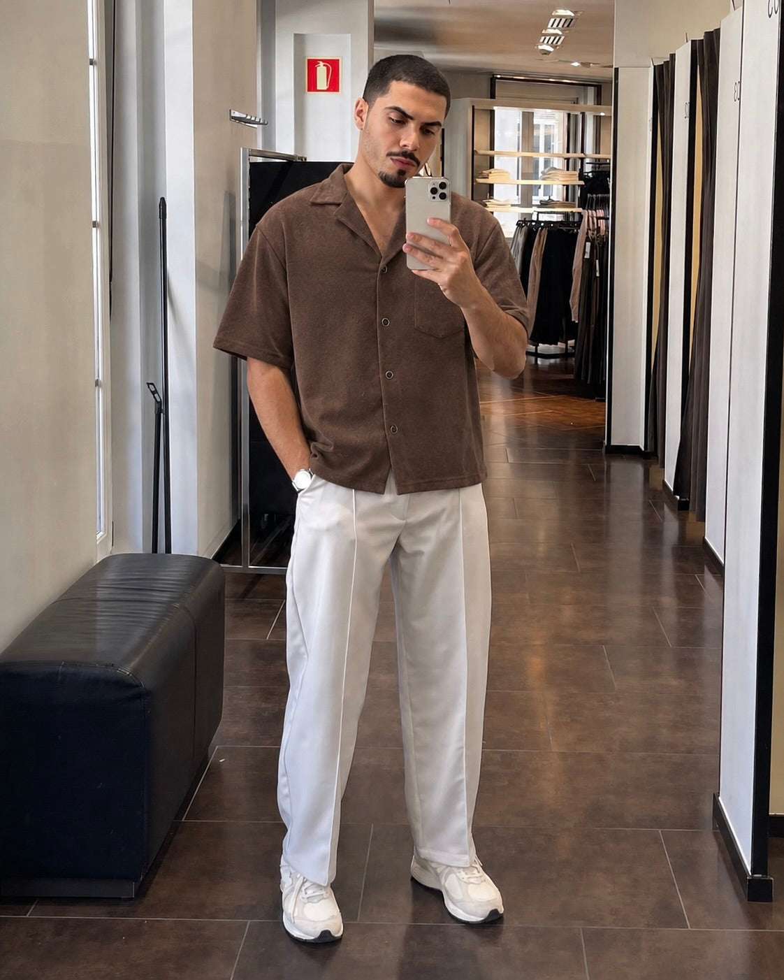 Chemise en daim manches courtes