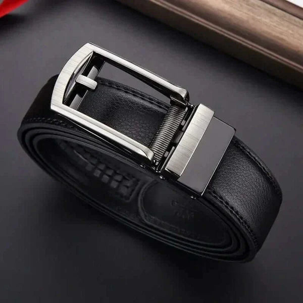 Ceinture sans trous en cuir avec boucle automatique