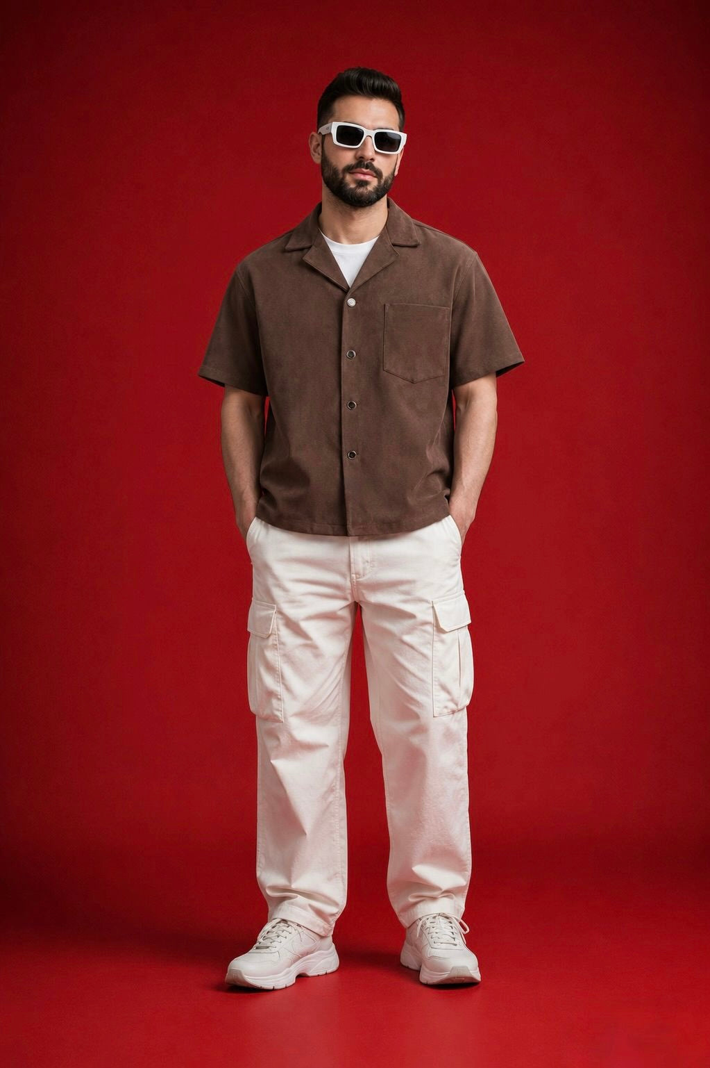 Chemise en daim manches courtes
